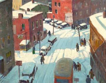 Carl Peters (American, 1897-1980) "Elm Street, Rochester, NY"